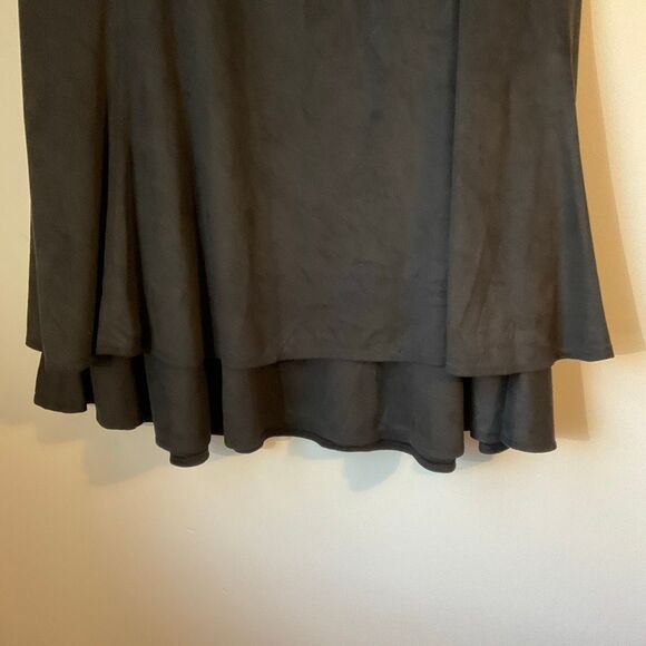 J Jill Maxi hi-low Faux Suede Black Skirt, XL. NWT. Elegant - Picture 3 of 12